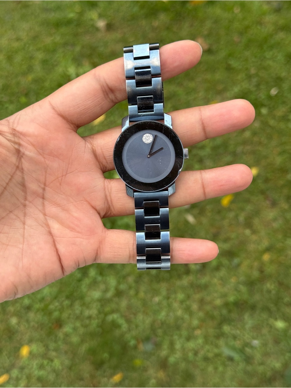 Movado Women's Bold Analog Diamond 36mm Watch  Metallic Blue